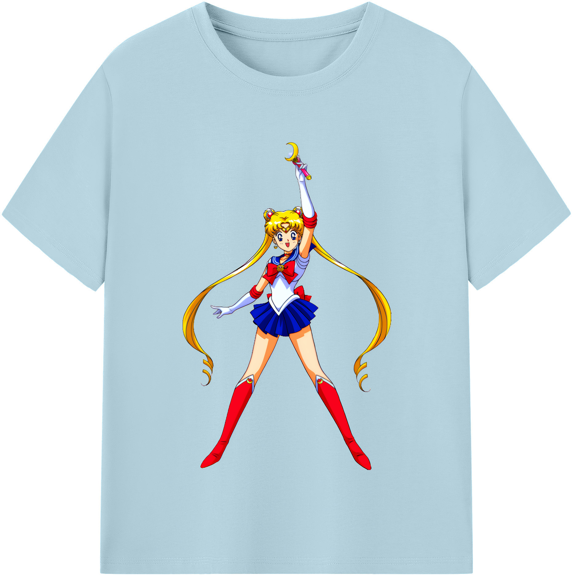 （画像用） 美少女戦士セーラームーン 月野 うさぎ つきの うさぎ Sailor Moon Tsukino Usagi 綿100％半袖Tシャツ（フロントプリント）